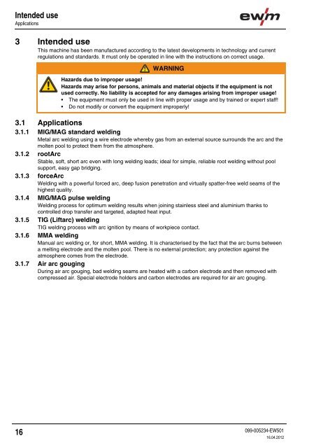 Operating instructions - EWM Hightec Welding GmbH