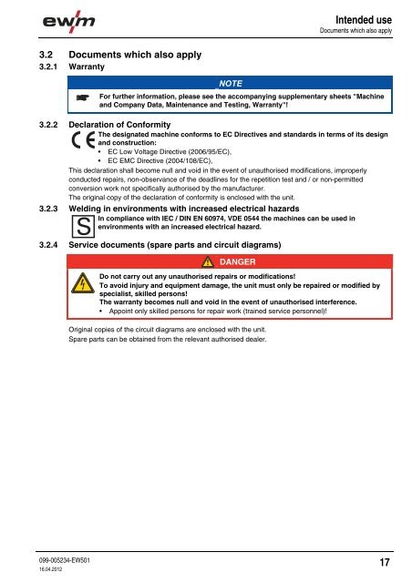 Operating instructions - EWM Hightec Welding GmbH