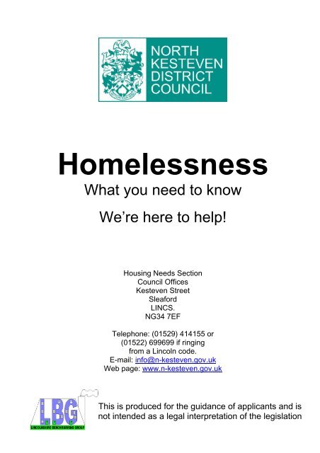 Homelessness North Kesteven District Council
