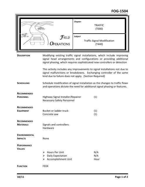 Field Operations Guide - Kentucky Transportation Cabinet