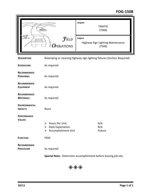 Field Operations Guide - Kentucky Transportation Cabinet