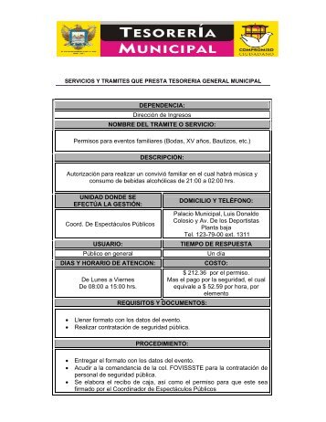 DEPENDENCIA: DirecciÃ³n de Ingresos NOMBRE DEL TRÃMITE O ...