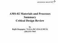 AMS-02 Materials and Processes Summary Critical Design ... - Nasa