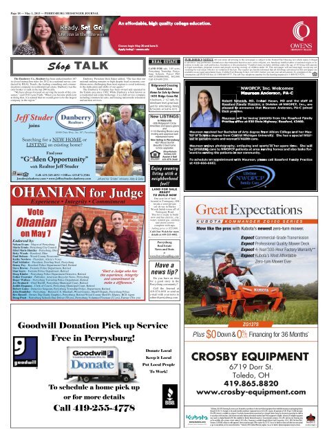 May 1, 2013 PDF Edition of the Perrysburg Messenger Journal