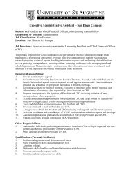 Executive Administrative Assistant â San Diego Campus