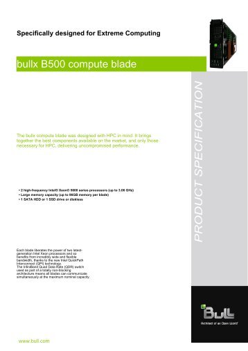 bullx B500 compute blade PRODUCT SPECIFICATION