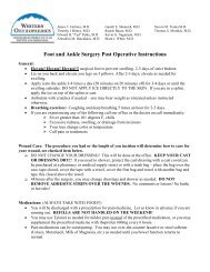 Foot and Ankle Surgery Post Operative Instructions