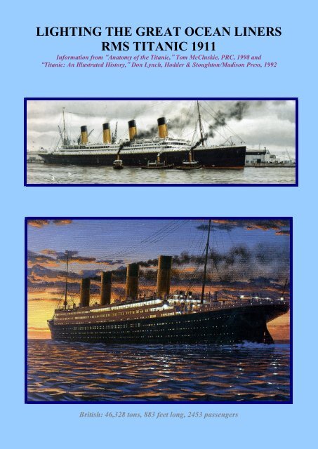 LIGHTING THE GREAT OCEAN LINERS RMS TITANIC 1911