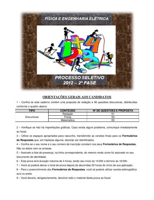 prova 2Âª fase: fisica-engenharia eletrica - Universidade Federal do ...