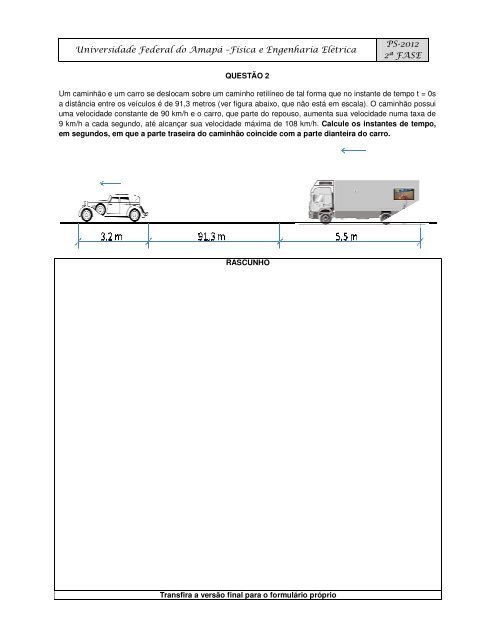 prova 2Âª fase: fisica-engenharia eletrica - Universidade Federal do ...