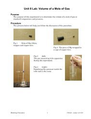 Lab : Molar Volume of a Gas