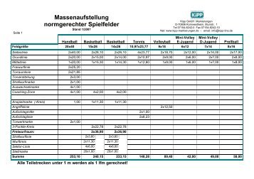 Massenaufstellung normgerechter Spielfelder - X-tec GmbH