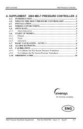 2604 Melt Pressure handbook supplement. iss 1 - Eurotherm Ltda