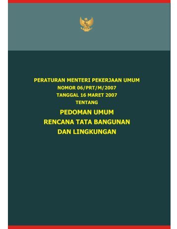 PEDOMAN UMUM RENCANA TATA BANGUNAN DAN LINGKUNGAN