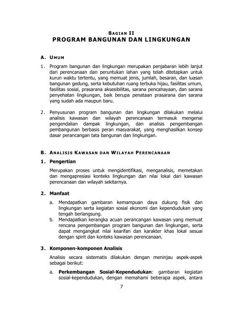 PEDOMAN UMUM RENCANA TATA BANGUNAN DAN LINGKUNGAN