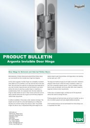 Argenta Invisible Door & Window Hinge Product Bulletin - Vbh (Gb)