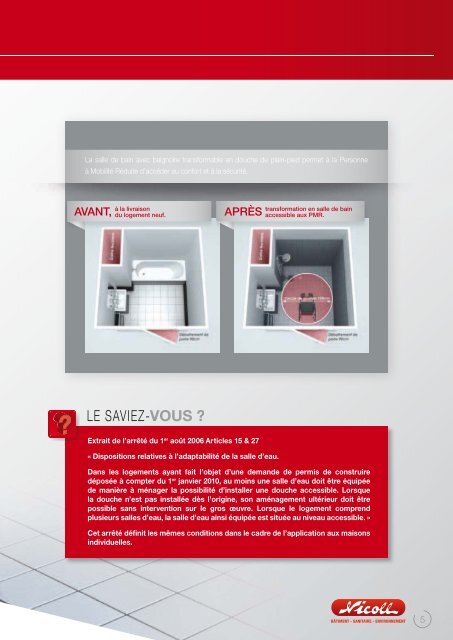 Personnes Ã  MobilitÃ© RÃ©duite (PMR) SIPHON DE DOUCHE - Nicoll