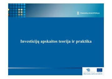 Investicijų apskaitos teorija ir praktika - Finansų ministerija