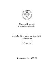 Full report - Matematiska institutionen - Stockholms universitet