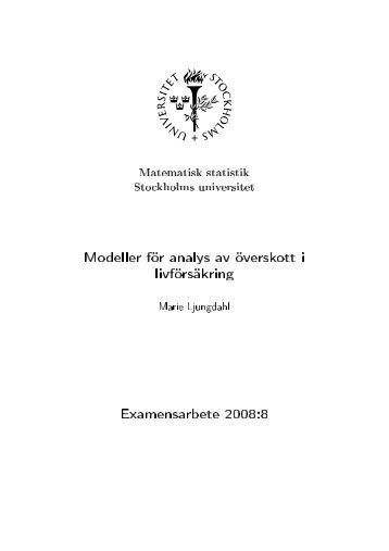 Full report - Matematiska institutionen - Stockholms universitet