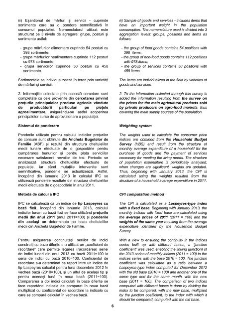 buletin statistic de preÅ£uri prices statistical bulletin - Institutul National ...