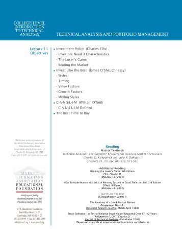 technical analysis and portfolio management - Knowledge Base