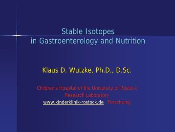 Stable isotopes in gastroenterology and nutrition