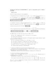 Svolgimento dell'esame di GEOMETRIA A - prof. L. Alessandrini ...