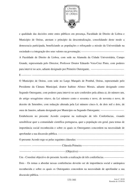 Aos treze dias do mês de Outubro do ano de dois mil e dez, nesta ...