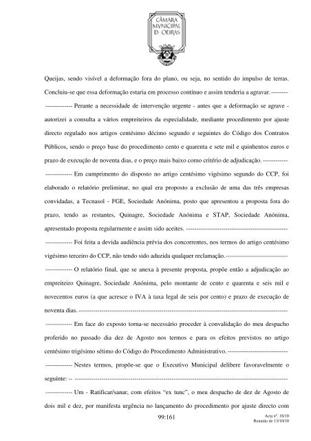 Aos treze dias do mês de Outubro do ano de dois mil e dez, nesta ...