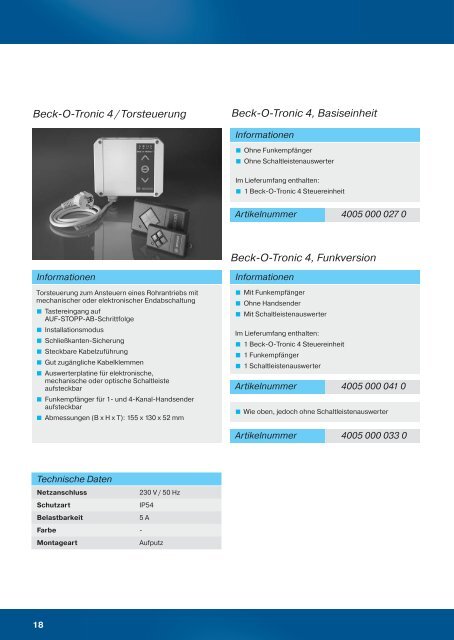 Elektro-ZubehÃ¶r - Becker-Antriebe - Home