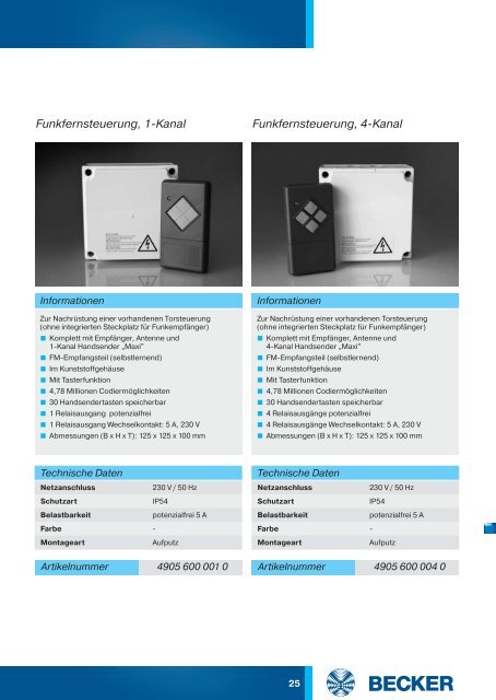 Elektro-ZubehÃ¶r - Becker-Antriebe - Home