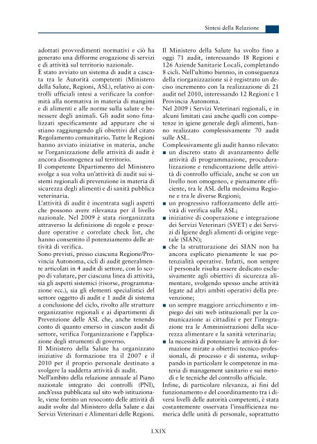 Sintesi della Relazione - Relazione sullo Stato Sanitario del Paese ...