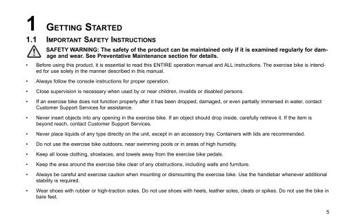 C1 and C3 - User Manual - Life Fitness