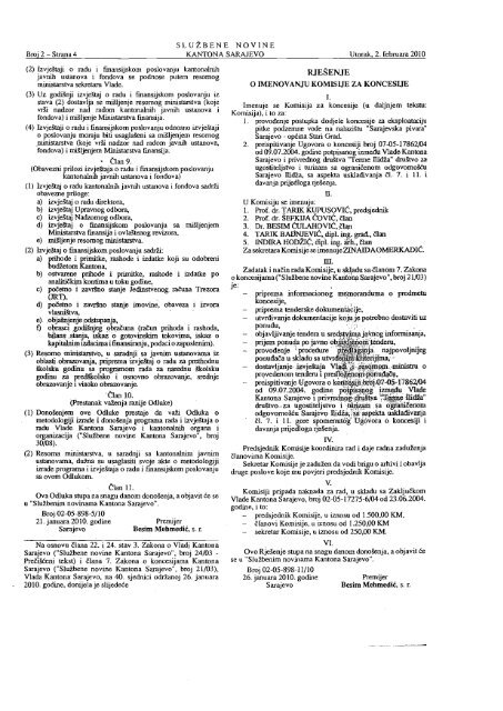 Program rada NP.pdf - SkupÅ¡tina Kantona Sarajevo - Vlada Kantona ...