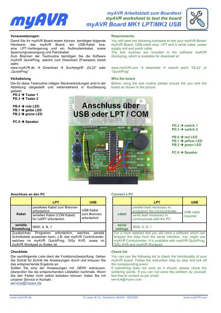 myAVR Board MK1 LPT/MK2 USB