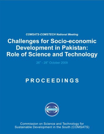 Challenges for Socio-economic Development in Pakistan - Comsats