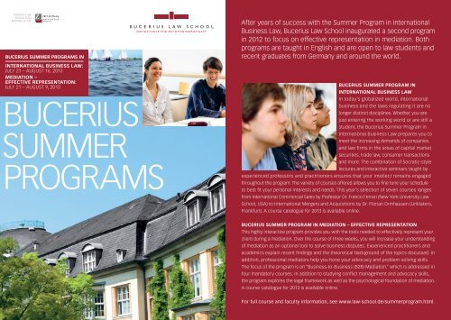 Flyer "Bucerius Summer Programs" (pdf)... - Bucerius Law School