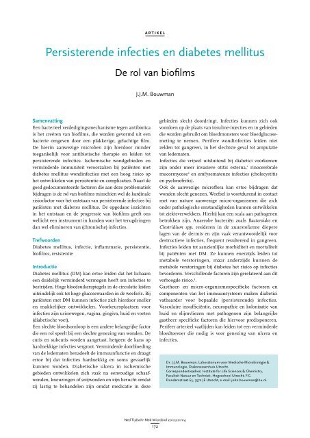 Thema: Diabetes mellitus en infectieziekten Het ... - NVMM