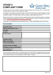 Stage 2 form - pdf - Queen Mary University of London