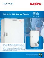 V.I.P.® Series -86°C Ultra Low Freezers - Sanyo