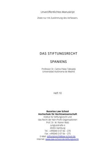 DP 10 Stiftungsrecht Spanien - Bucerius Law School