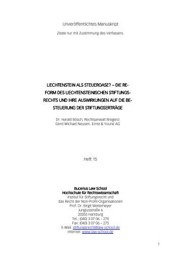 Discussion Paper Liechtenstein - Bucerius Law School