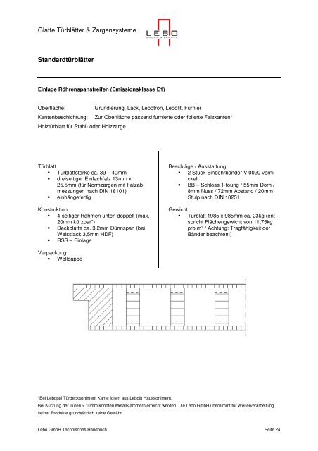 Technisches Handbuch - Lebo GmbH