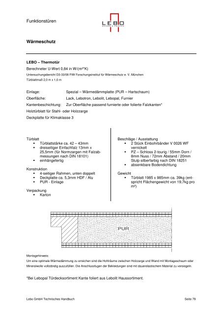 Technisches Handbuch - Lebo GmbH