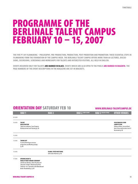 MAGAZINE - Berlinale Talent Campus - Top-IX