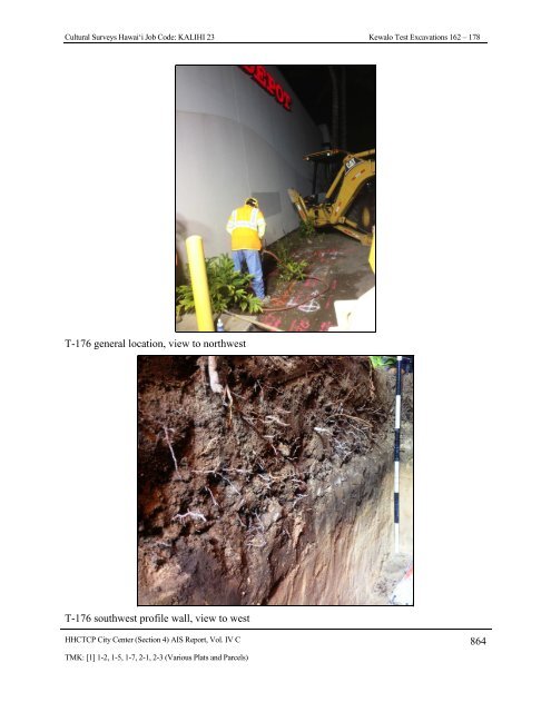 4.12 Test Excavation 167 (T-167) - Honolulu Rail Transit Project