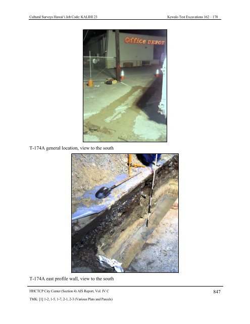 4.12 Test Excavation 167 (T-167) - Honolulu Rail Transit Project