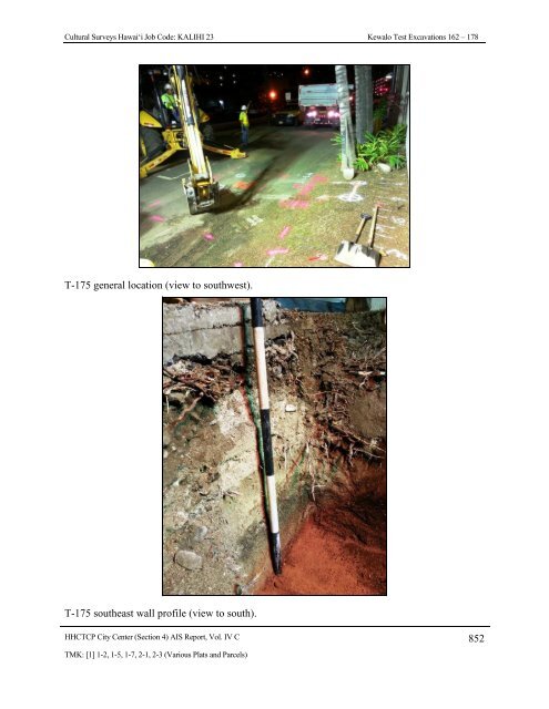 4.12 Test Excavation 167 (T-167) - Honolulu Rail Transit Project