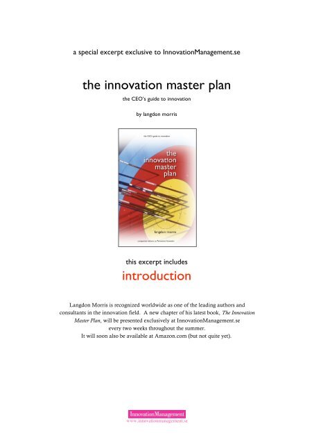 the innovation master plan introduction - Innovation Management